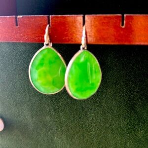Stella & Dot Earrings. Green tear drop